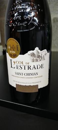 Vin Rouge sec Col de l'Estrade Non millésimé France Languedoc Saint-Chinian AOC