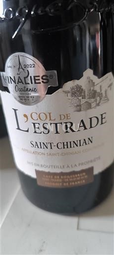 Vin Rouge sec Col de l'Estrade Non millésimé France Languedoc Saint-Chinian AOC