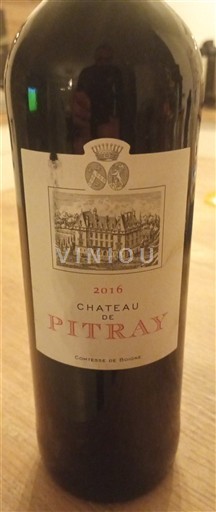 Bordeaux Castillon Côtes de Bordeaux Château de Pitray 2016