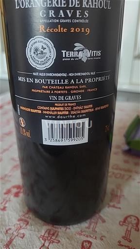 Bordeaux Graves Château Rahoul L'Orangerie de Rahoul 2019