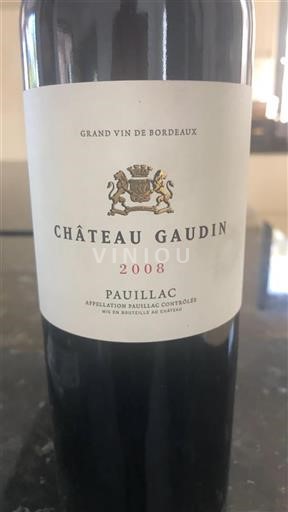 Bordéus Pauillac Château Gaudin 2008