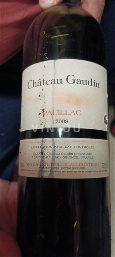Bordo Pauillac Château Gaudin 2008