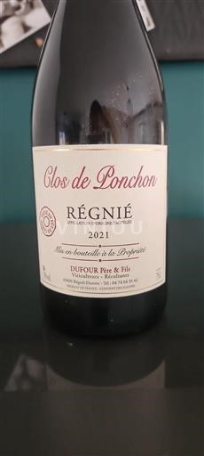 Vin Rouge sec Clos de Ponchon 2021 France Beaujolais Régnié AOC