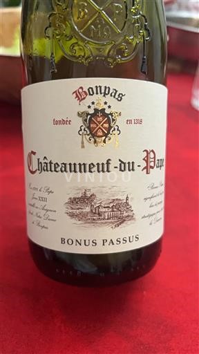 Vallée du Rhône Châteauneuf-du-pape Bonpas Bonus Passus 2017
