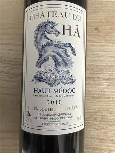 Bordeaux Haut-Médoc Château du Hâ 2010