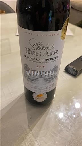Bordéus Bordeaux Superior Château Bel Air 2016