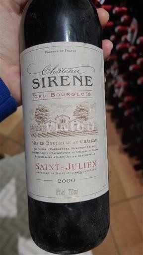 Vinuri Rouge sec Château Sirène 2000 Franța Bordeaux Saint-Julien AOC