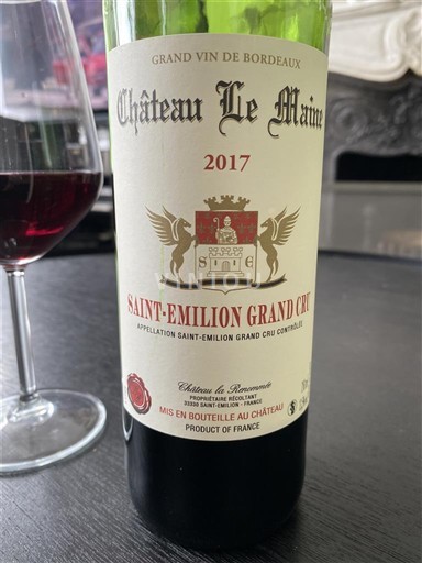 Bordeaux Saint-Émilion Grand Cru Château Le Maine 2017