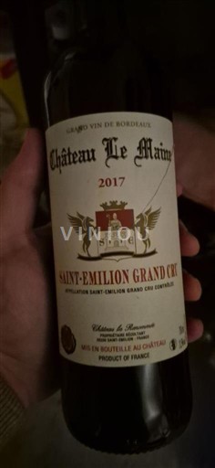 Bordeaux Saint-Émilion Grand Cru Château Le Maine 2017