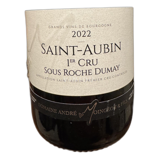 Vin Blanc sec Sous Roche Dumay Domaine André Moingeon & Fils 2022 France Bourgogne Saint-Aubin AOC Premier Cru