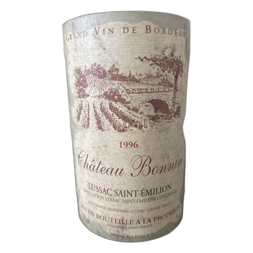 Vin Rouge sec Château Bonnin 1996 France Bordeaux Lussac-saint-émilion AOC