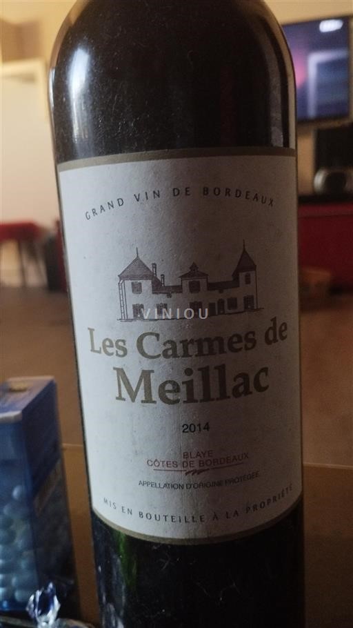 Bordeaux Blaye-côtes-de-bordeaux Les Carmes de Meillac 2014