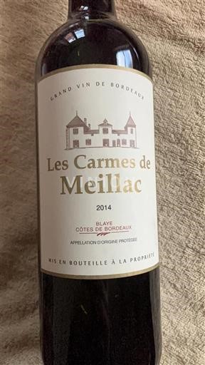Burdeos Blaye-Côtes de Burdeos Les Carmes de Meillac 2014