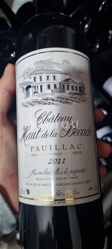 Bordeaux Pauillac Château Haut de la Bécade 2011
