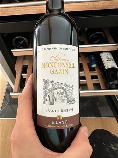 Bordeaux Blaye Château Monconseil Gazin Grande Réserve 2016