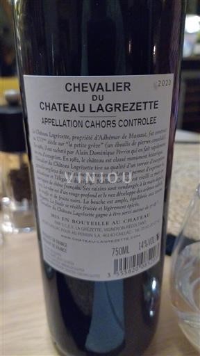 Lounais-Ranska Cahors Château Lagrézette Chevalier 2020