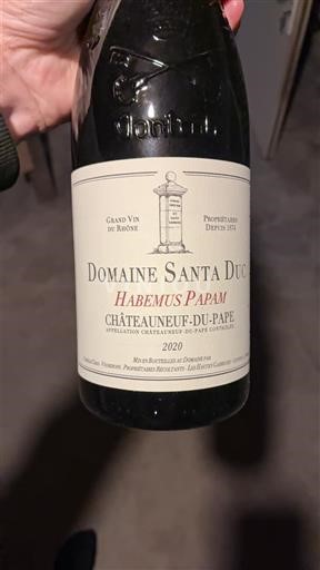 Vallée du Rhône Châteauneuf-du-pape Domaine Santa Duc Habemus Papam 2020