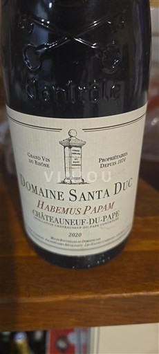 Thung lũng Rhône Châteauneuf-du-pape Domaine Santa Duc Habemus Papam 2020