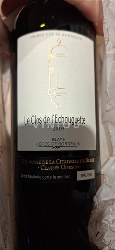 Bordeaux Blaye-Côtes-de-Bordeaux Vignoble de la Citadelle de Blaye Le Clos de l'Echauguette 2019