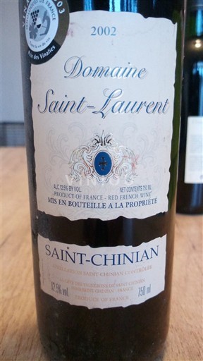 Languedoc Saint-Chinian Domaine Saint-Laurent 2002