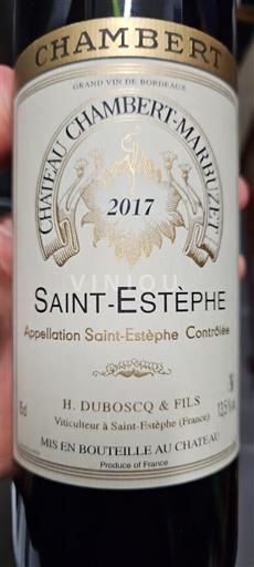 Bordeaux Saint-Estèphe château CHAMBERT MARBUZET 2017