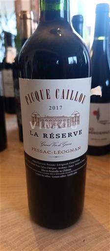 Bordeaux Pessac-Léognan Picque Caillou La Réserve 2017