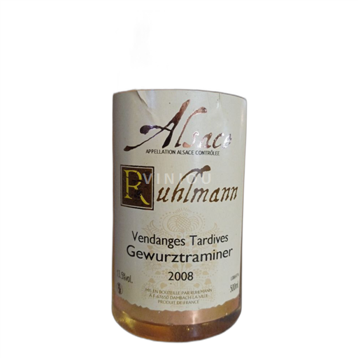 Alsácia Não especificado Ruhlmann Vendanges Tardives Gewurztraminer 2008