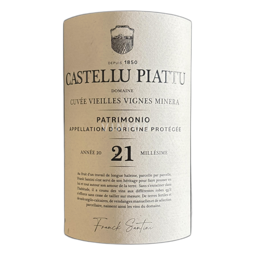 Corsica Patrimonio Castellu Piattu Vieilles Vignes Minera 2021