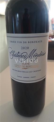 Bordeaux Blaye Côtes de Bordeaux Chateau Mondésir 2020
