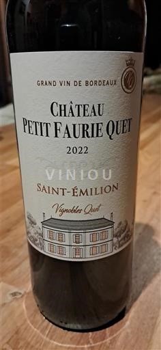 Bordeaux Saint-Émilion Château Petit Faurie Quet 2022