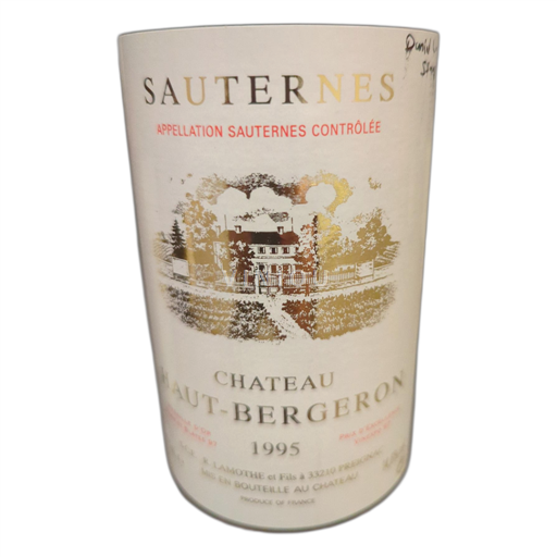 Bordeaux Sauternes Château Haut Bergeron 1995