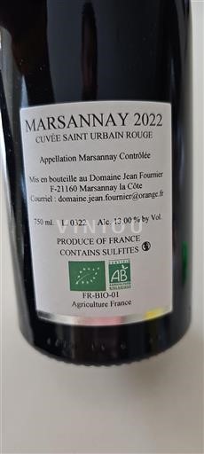 Bourgondië Marsannay Domaine Jean Fournier Saint-Urbain 2022