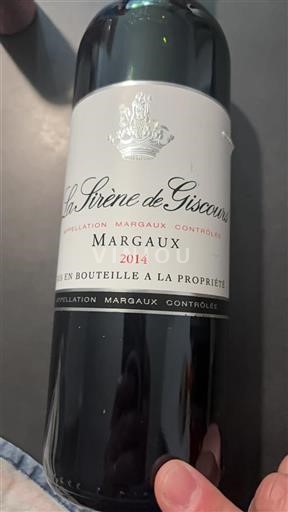 Bordeaux Margaux La Sirène de Giscours 2014