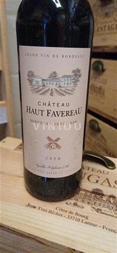 Bordéus Bordeaux Superior Château Haut Favereau 2020