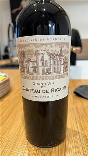 Bordeaux Cadillac Côtes de Bordeaux Château de Ricaud 2016