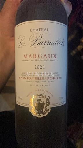 Burdeos Margaux Château Les Barraillots 2021