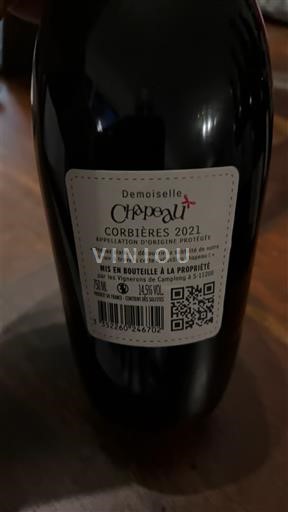 Languedoc Corbières Chapeau Demoiselle 2021