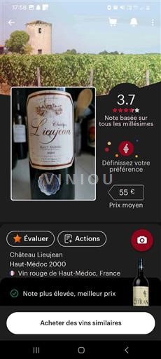Bordeaux Haut-Médoc Château Lieujean 2000