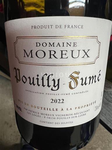 Loiren laakso Pouilly-fumé Domaine Moreux 2022