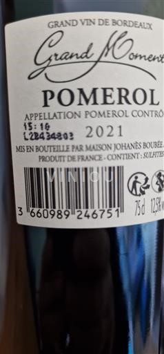 Bordeaux Pomerol Grand Moment 2021