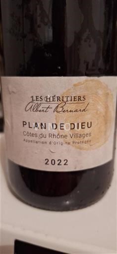Rhône-dalen Côtes-du-Rhône-Villages Les Héritiers Albert Bernard Plan de Dieu 2022
