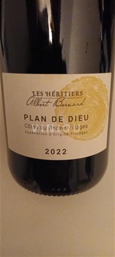 Rhônevallei Côtes-du-rhône-villages Les Héritiers Albert Bernard Plan de Dieu 2022