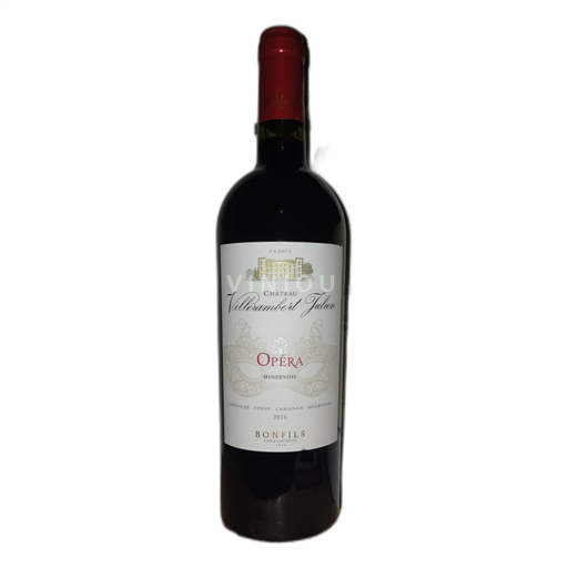 Vin Rouge sec Opéra Château Villerambert Julien 2016 France Languedoc Minervois AOC