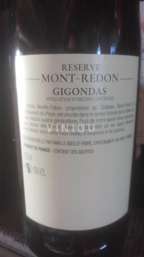 Rhônedalen Gigondas Mont-Redon Réserve 2019