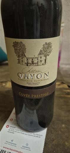 Vin Rouge sec Prestige Château Gayon 2015 France Bordeaux Bordeaux supérieur AOC