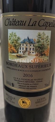 Bordéus Bordeaux Superior Château La Capelle Spéciale 2016