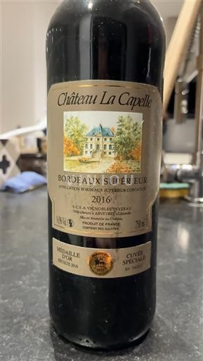 Bordeaux Bordeaux Supérieur Château La Capelle Spéciale 2016
