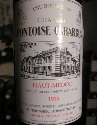 Bordeaux Haut-Médoc Chateau Pontoise Cabarrus 1999