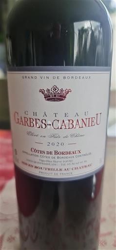 Bordeaux Côtes-de-Bordeaux Château Garbes-Cabanieu 2020