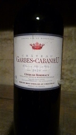 Bordeaux Côtes-de-Bordeaux Château Garbes-Cabanieu 2020